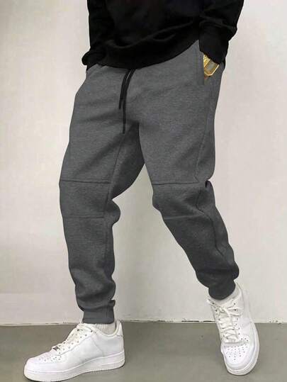 Manfinity Homme Men's Drawstring Elastic Waist Slant Pockets Sweatpants Sweat Pants Plain Going Out Basic Dad And Me