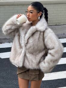 Muchica 秋冬蓬松领短款夹克