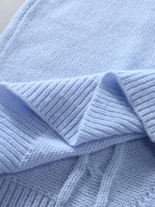 Manfinity Homme Men's Casual Solid Color Turtleneck Sweater, Versatile For Autumn/Winter Baby Blue Men Ireland, Long Sleeve Top - Baby Blue - View 7