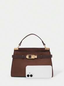 SHECARRY Women's Fashion Versatile Casual Minimalist Shoulder Bag Handbag, Best Mother's Day Gifts Women, Business Casual Woman Bag Perfect For Office Business And Work , Mum Gifts - 巧克力棕 - 查看 3