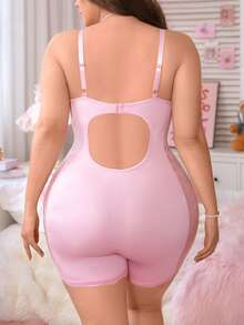 PetitDoll 1pc Plus Size Lace Patchwork Underwire Sexy Bodysuit