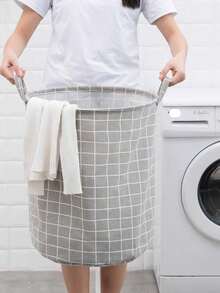 1个可折叠便携帆布洗衣篮，也适用于存放衣物和儿童玩具，家用洗衣篮，大容量洗衣袋/洗衣用品，带提手