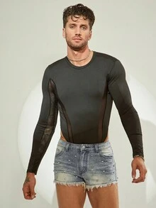 FeverCity Men's Fashion Frayed Pocket Rhinestone Denim Shorts - Baby Blue - View 2