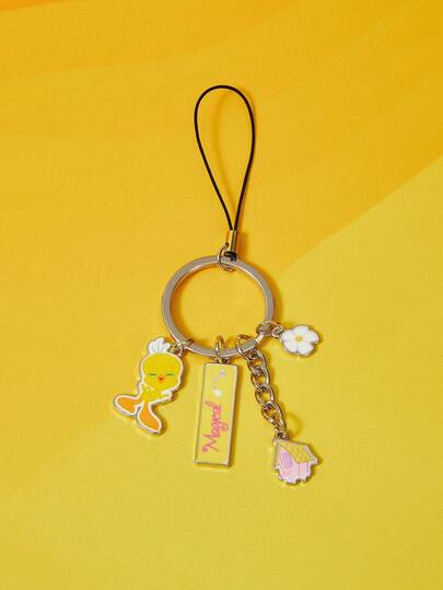 LOONEY TUNES X SHEIN A Cute Brown Curly-Haired Girl Keychain