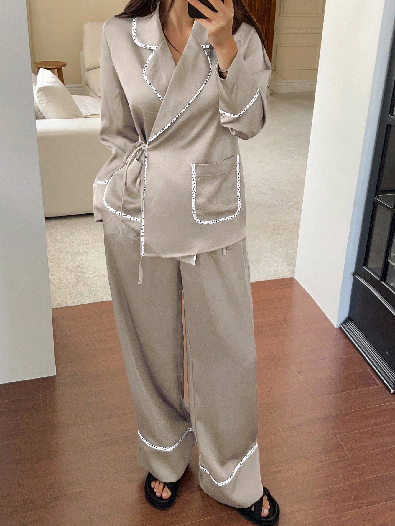 DAZY بيجامة نسائية مجموعة من القطن الساتان المنسوج...