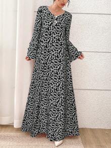 Al Najma 女士土耳其长裙和阿拉伯传统长袍 - 黑色 - 查看 4