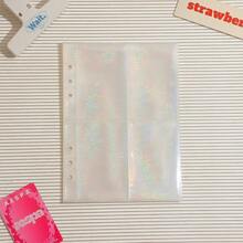 1pc Fashionable Star Printed 6-Ring A5 PVC Zipper Binder Planner, Album For Idol Photo Card & Collection,Back To School,School Supplies