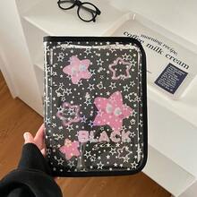 1pc Fashionable Star Printed 6-Ring A5 PVC Zipper Binder Planner, Album For Idol Photo Card & Collection,Back To School,School Supplies