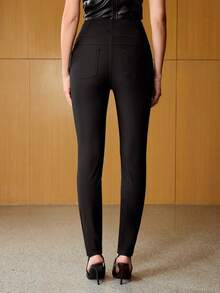 MOTF PREMIUM WOMEN'S ELEGANT COMMUTER SKINNY PANTS - Black - View 3