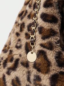 SHECARRY Ladies, Women Shoulder Bag, Hobo Bag, Leopard Print, Animal Print, Plush, Fashionable, Elegant, Simple, Personalized, Versatile, Classic, For Commute, Office, Date, Daily, Shopping, Afternoon Tea - Multicolor - View 6