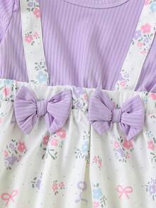 SHEIN Baby Mädchen Blumen Muster Patchwork 2 in 1 Kleid