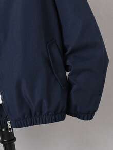 1 pieza Chaqueta negra de moda para adolescentes, de tela suave y cómoda, diseño elegante y versátil, adecuada para exteriores, deportes, escuela y diversas ocasiones