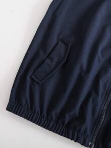 1 pieza Chaqueta negra de moda para adolescentes, de tela suave y cómoda, diseño elegante y versátil, adecuada para exteriores, deportes, escuela y diversas ocasiones