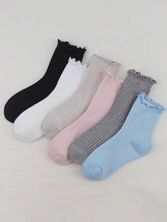Kawaii Women's Casual & Versatile Simple Crew Socks