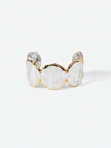 Opalesca Bracelets pour femmes, tenues, vieux argent, accessoires de mariage/mariée, Fairycore/Fée, perle, métallique/texture, automne/hiver, élégant, pour maman/femme/fille/mère, premium, vintage, superposé - Blanc K - Voir 2