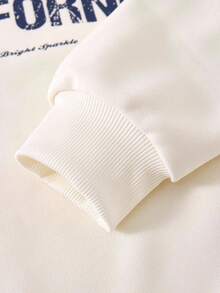 JNSQ Tween Girls 2pcs Set, Loose Crew Neck Graphic Letter Print Sweatshirt Top Paired With Slim Flare Pants, Suitable For Autumn, Winter Daily Wear, Outdoor Activities, Vacation, Streetwear, Party And Casual - Multicolor - View 9