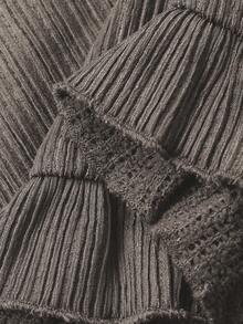 FRIFUL 女式休闲纯色荷叶边裤脚裤