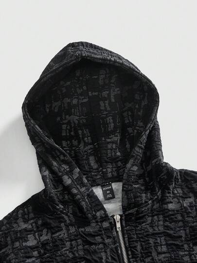 Street Life Veste à capuche ample en tissu texturé pour hommes