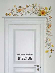 1PC PVC Self Adhesive Removable Vinyl Wall Sticker Flower Leaf Butterfly Pattern Purple Floral Spring Garden Design Home Decor Wall Decal For Living Room Bathroom Cabinet Sofa Backdrop Spring Decoration Easter Decor Home Makeover Wall Art Gift