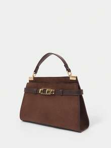 SHECARRY Women's Fashion Versatile Casual Minimalist Shoulder Bag Handbag, Best Mother's Day Gifts Women, Business Casual Woman Bag Perfect For Office Business And Work , Mum Gifts - 巧克力棕 - 查看 4