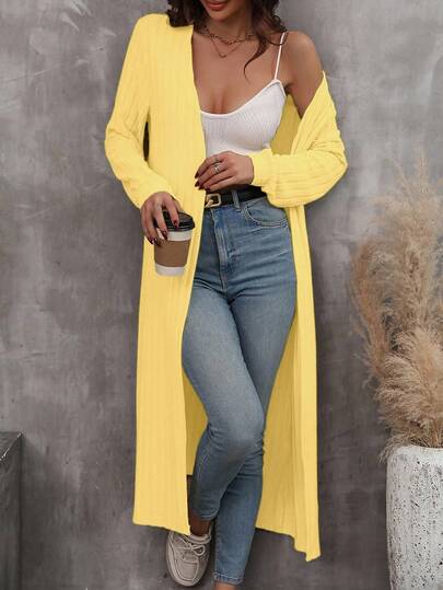 SHEIN LUNE Women's Casual Solid Color Long Regular Jacket, Autumn