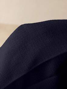 青少年女孩优雅别致的时尚中式立领长袖短款粗花呢夹克搭配圆领无袖高腰短裙套装，适合返校、毕业、正式场合、万圣节、圣诞节、秋冬 - 藏蓝色 - 查看 5