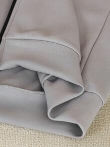 STYNVO Bộ áo hoodie dài tay trễ vai có khóa kéo thường ngày cho nam - Xám - Xem 6