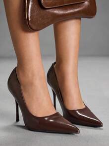 CUCCOO SZL Women's Pointed Toe Stiletto High Heel Pumps, Suitable For Commuting, Dating, Party And Other Occasions For Christmas Spring Shoes - Coffee Brown - View 8
