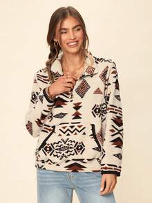 Coeurva Women's Half-Zip Sweatshirt,Long Sleeve Tops In Fall/Winter - Multicolor - View 4