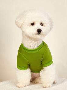 PETSIN 1 件宠物字母印花圣诞帽，绿色秋冬加厚保暖防风家居宠物服装 - 綠色 - 查看 5