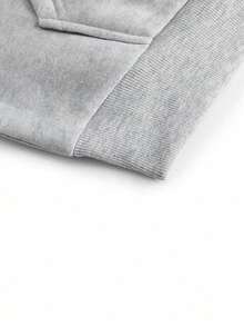 INAWLY Áo nỉ dài tay cổ đứng, dáng rộng, khóa kéo nửa thân, dành cho nữ, cỡ lớn. - Xám - Xem 3