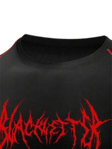 Acti Log 男士休闲圆领短袖健身运动T恤 健身房压缩T恤 男士压缩T恤 - 黑色 - 查看 5