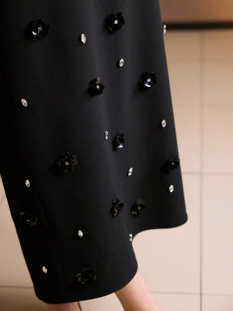 HANDMADE BEADED STRAIGHT SKIRT, AUTUMN/WINTER