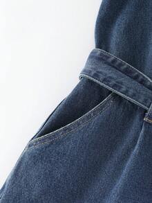 GlowEve 女式休闲无袖牛仔连体裤 - 藍色 - 查看 4