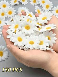 1/50/100/150/200/250 piezas Cabezas de flores de margarita blanca de seda de 4cm Decoración artificial para ramos de boda, manualidades DIY, regalos nupciales, accesorios de fotografía, decoración de pasteles, flores falsas, decoraciones de fiesta de cumpleaños, graduación y boda de otoño