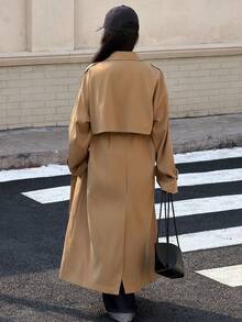 Muchica 棕色女式长袖梭织风衣 - 棕色 - 查看 2