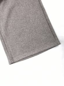 Franclia Plus Size Women's French Style Casual Elegant Loose Straight Leg Pants, Autumn/Winter - Grey - View 5