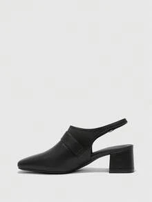 CUCCOO BIZCHIC Damskie czółenka na wysokim obcasie z klamrą, modne, do noszenia na co dzień - Czarne - Zobacz 9