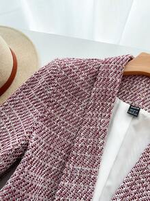 Franclia 女士优雅长袖简约日常西装外套 - 紅色 - 查看 3