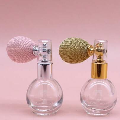 Joivida 1 pieza Elegante botella de perfume esférica de vidrio con sistema de rociado con bolsa de aire - Un frasco de perfume vacío reutilizable y apto para viajes. Presenta un diseño esférico transparente y un pulverizador de niebla fina, adecuado para aceites esenciales. Este contenedor duradero y portátil sirve como un vaporizador de perfume de viaje reutilizable y una elegante botella de vidrio. Perfecto para viajar, también se puede usar para rociar purpurina para un efecto brillante. Festival del Ramadán