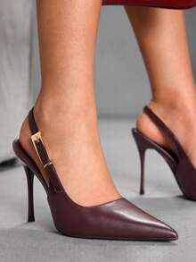 CUCCOO SZL Women's Fashionable Elegant Pointed Toe Backless High Heel Pumps