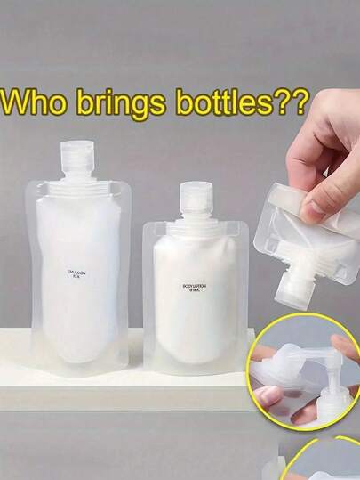 1/5/10/15 pezzi 30ml/50ml/100ml Borsa portatile per confezione di lozione, trucco, shampoo, riutilizzabile, con beccuccio, ricaricabile, bottiglia da viaggio