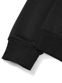 ROMWE MEN Street Life Men's Dragon Street Fashion Printed Zip-Up Hoodie Sweatshirt - Black - View 4