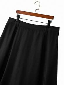 GlowEve CURVE Vest cổ ve màu trơn tay dài có thắt lưng và chân váy midi thanh lịch cho nữ cỡ lớn - màu đen - Xem 5