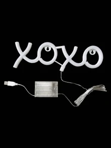 1 件粉色 XOXO LED 霓虹灯，电池/USB 供电壁挂装饰，卧室派对用品，适合节日、酒吧、卧室装饰、节日派对、情人节礼物 - 均碼 - 查看 8