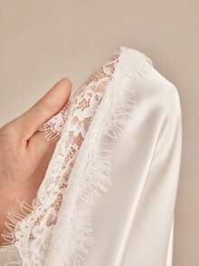 Charlaine 1 件优雅蕾丝花卉印花细肩带夏日假日睡袍，浪漫简约，别致的法式风格