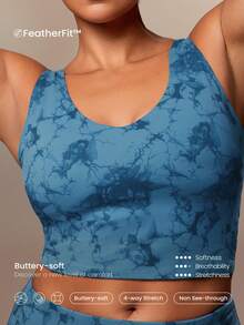 GLOWMODE Áo bra thể thao dáng ngắn FeatherFit™ cổ chữ U, lưng chữ U, thích hợp cho yoga cường độ thấp, dùng hàng ngày và có mút ngực tháo rời. - Nhiều màu - Xem 5