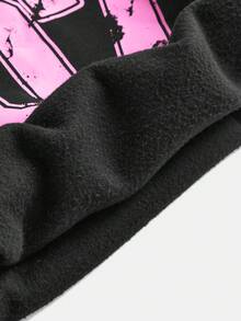 Girlism Conjunto informal de sudadera estampada de punto y pantalones para niña preadolescente - Negro - Ver 14