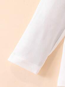 SHEIN Playful Pals 2pcs/Set Baby Boys' Christmas White Collar Bowknot Long Sleeve Shirt & Red Plaid Suspender Harem Pants Outfit - Red - View 4