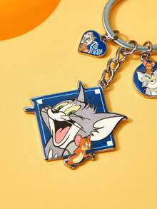 TOM & JERRY X SHEIN A Stylish Redhead Boy Keychain - Blue and White - View 3